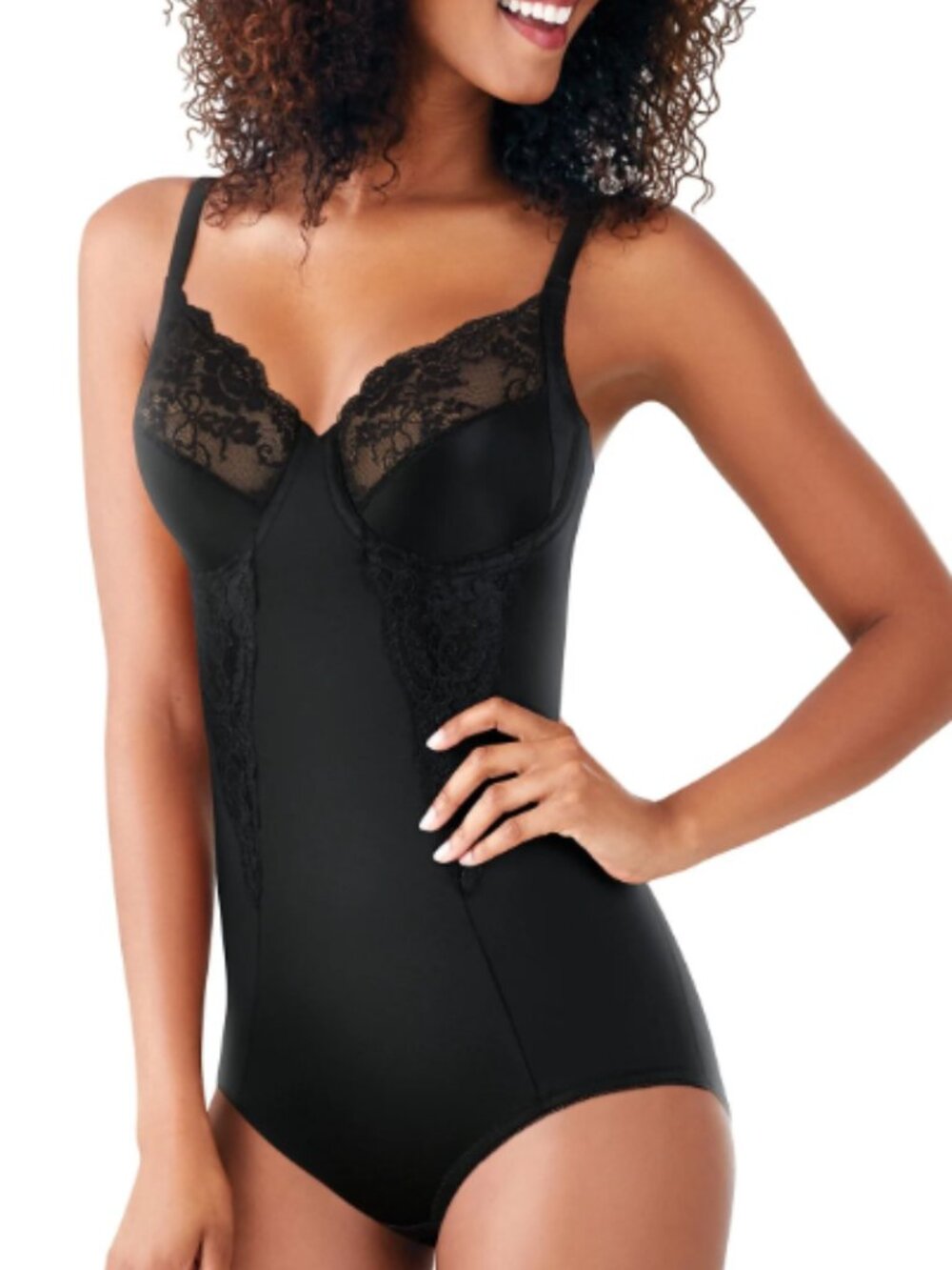 Maidenform Body Shaper 42DD NWT Black Extra Firm Control Underwire Lace 1456